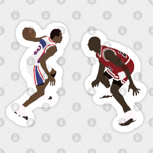 Iverson Crosses Over Jordan Nba Sticker TeePublic